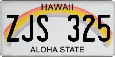 HI license plate ZJS325
