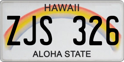 HI license plate ZJS326