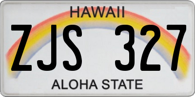 HI license plate ZJS327