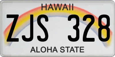 HI license plate ZJS328