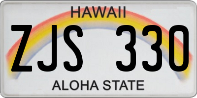HI license plate ZJS330