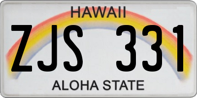 HI license plate ZJS331