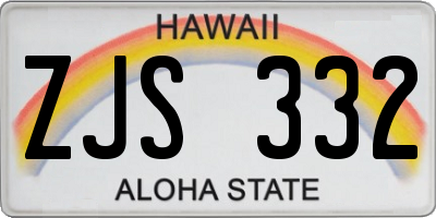 HI license plate ZJS332