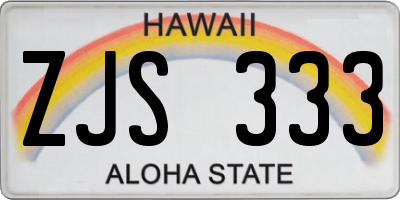 HI license plate ZJS333