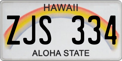 HI license plate ZJS334