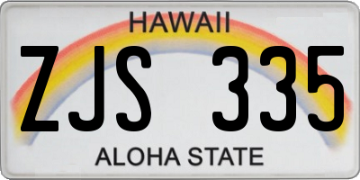 HI license plate ZJS335