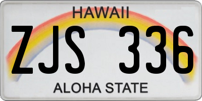 HI license plate ZJS336