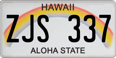 HI license plate ZJS337