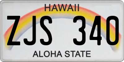 HI license plate ZJS340