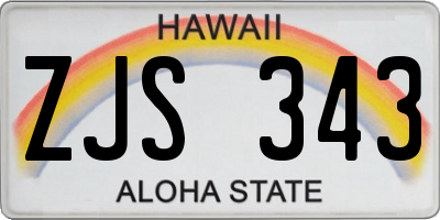 HI license plate ZJS343
