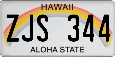 HI license plate ZJS344