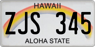 HI license plate ZJS345