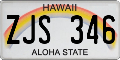 HI license plate ZJS346