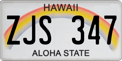 HI license plate ZJS347