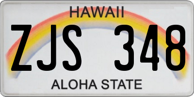 HI license plate ZJS348