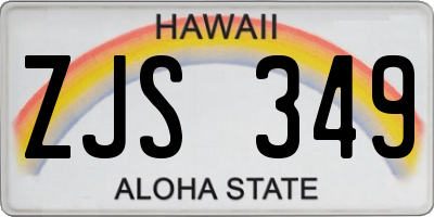 HI license plate ZJS349