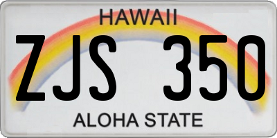 HI license plate ZJS350