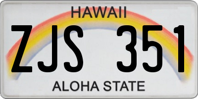 HI license plate ZJS351