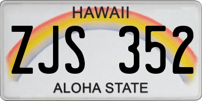 HI license plate ZJS352