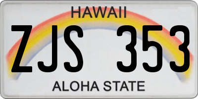 HI license plate ZJS353