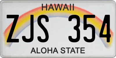 HI license plate ZJS354