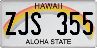 HI license plate ZJS355