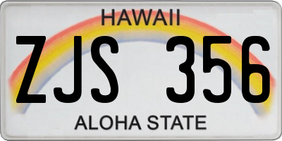 HI license plate ZJS356