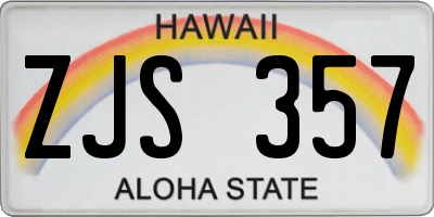 HI license plate ZJS357