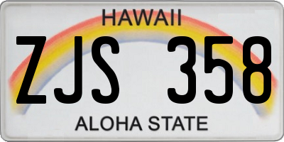 HI license plate ZJS358