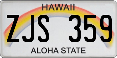 HI license plate ZJS359