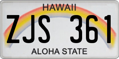 HI license plate ZJS361