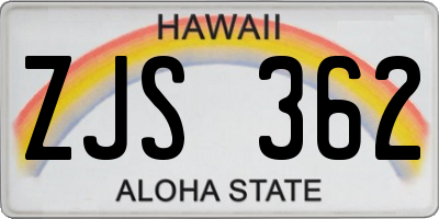 HI license plate ZJS362