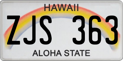 HI license plate ZJS363