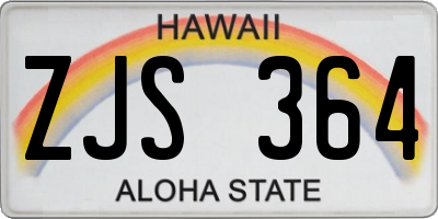 HI license plate ZJS364