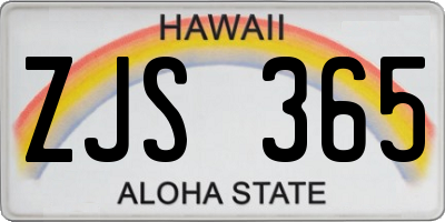 HI license plate ZJS365