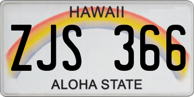 HI license plate ZJS366