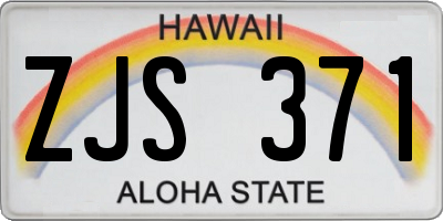 HI license plate ZJS371