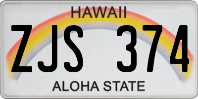 HI license plate ZJS374