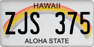 HI license plate ZJS375