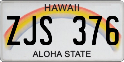 HI license plate ZJS376
