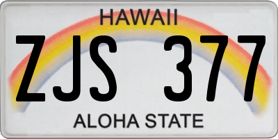 HI license plate ZJS377