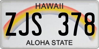HI license plate ZJS378