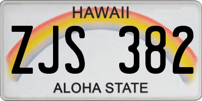 HI license plate ZJS382