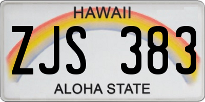 HI license plate ZJS383