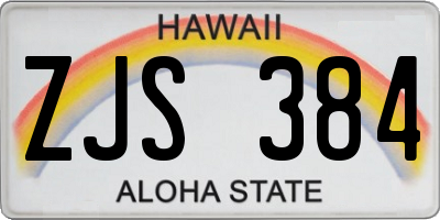 HI license plate ZJS384