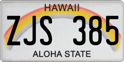 HI license plate ZJS385