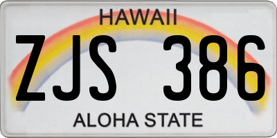 HI license plate ZJS386