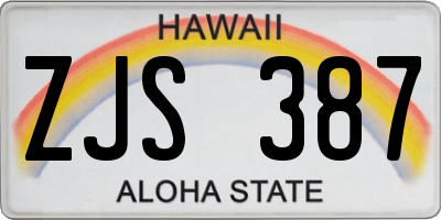 HI license plate ZJS387
