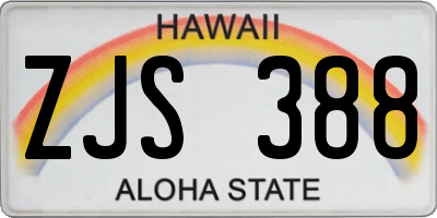 HI license plate ZJS388