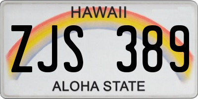 HI license plate ZJS389
